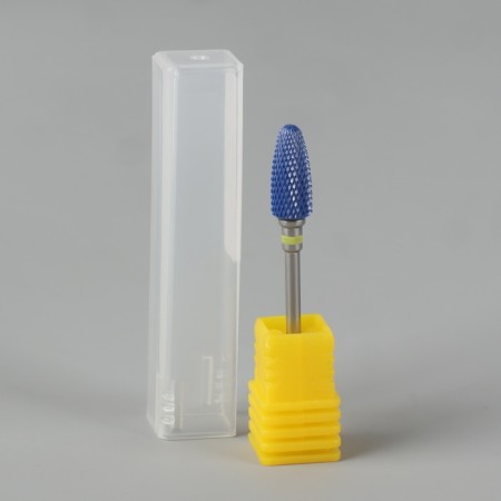 Ceramic milling cutter for “corn manicure”, super fine cut, 6 × 15 mm, in a plastic case, blue color-4