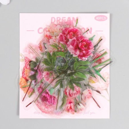 Stickers for creativity PLC PVC "Pink Dreams" set 40 pcs 9x10.5 cm-4