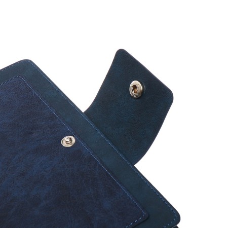 The diary is notathered, A5, 140l, cage, region, on the button, blue-5