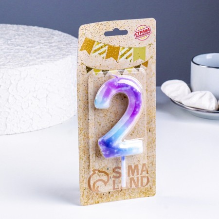 Candle in the cake on the skewer "Galaxy", number 2, 9 cm, giant-1