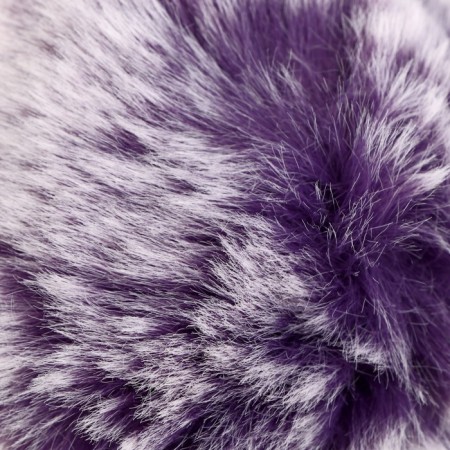 Pompon Artificial fur "purple with white tips" d = 9 cm-1