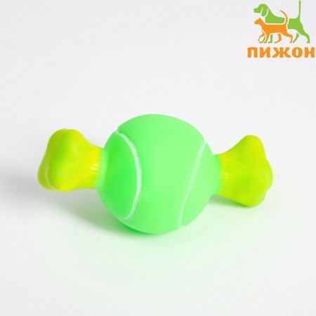 Tennis bone squeak toy for dogs, 10 x 5 cm, green