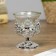 Glass candlestick, plastic on 1 candle "Back" glass on the leg silver 7.5x6x6 cm