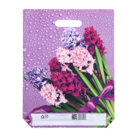 Package "Tender Hyacinths", polyethylene with a cut pen, 31x40 cm, 60 μm-1