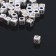 Acrylic bead "English letters" mix, cube 6 × 6 mm, white-golden color