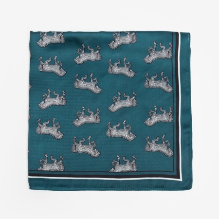 Women's scarf minku rr 70*70 cm, green color-2