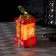 LED figure “Red Gift with Santa Claus” 6.3 × 11.5 × 6.3 cm, plastic, AAAX3 batteries (not in the kit), flame effect