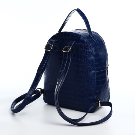 Women's backpack made of artificial leather with lightning, 1 pocket, blue color-2