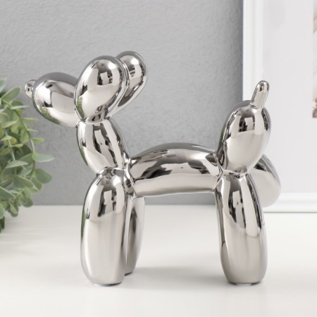 Souvenir Ceramics "Air Ball - Pissing Dog" silver 10.5x23x20 cm-3