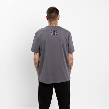 T-shirt male, dark gray color, size 46 (m)-5