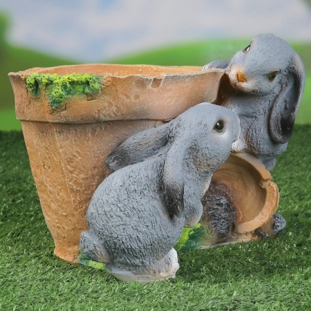 Figure pot "Hare at the pot" 17cm-3