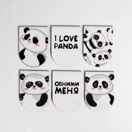 Magnetic bookmarks on the Yours Pandastis substrate, 6 pcs-2