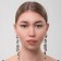 Hanging earrings with rhinestones "evening" magic, black and white color in gray metal, 10.5 cm