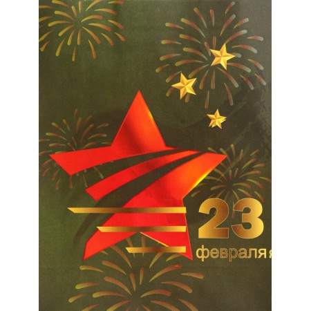 Package gift craft "From February 23!" 18 x 8 x 25 cm-2