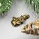 Decor for creativity Metal "Snowman with a broom" of bronze 2.7x1.8 cm
