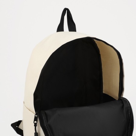 Youth backpack on lightning from textiles, external pocket, white color-3