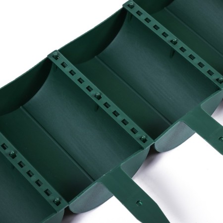 Decorative fence, 24 × 100 cm, 10 sections, plastic, green, "logs"-8
