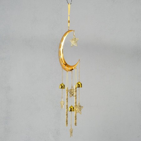 Wind Music Metal "crescent and butterflies" 3 bells 2.5x20x67 cm-1