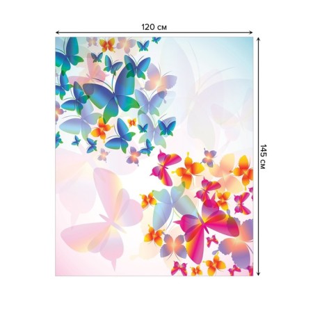 Tables on the table "Colored butterflies", rectangular, Saten, size 120x145 cm-1
