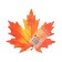 Poster "Mine Leaf" Red-Orange, 10 x 11 cm