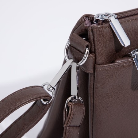 Cross-Bodi Bag on a zipper, brown color-5