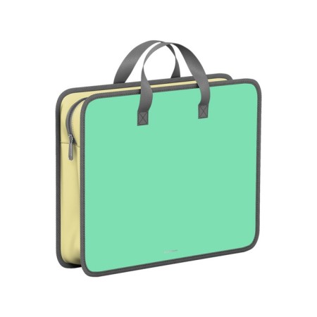 Folder with A4+handles, 332 x 268 x 90 mm, Erichkrause "Matt Pastel Bloom", 600 μm, lightning from above, green