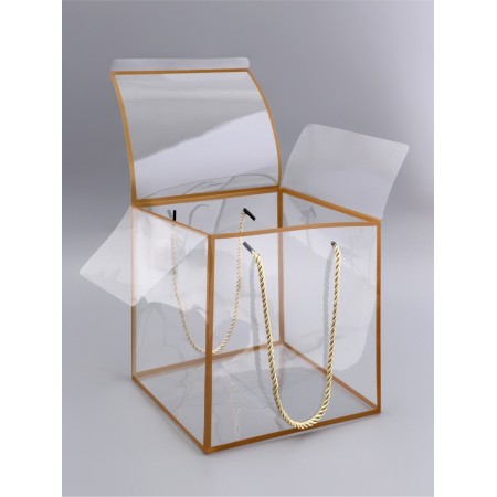 PET box with handles, gold, 21 x 21 x 21 cm-2