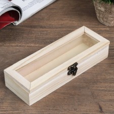 Casket Wood for painting with glass 3.8x19.7x7 cm