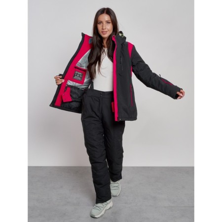 Ski jacket female winter, size 42, black color-7