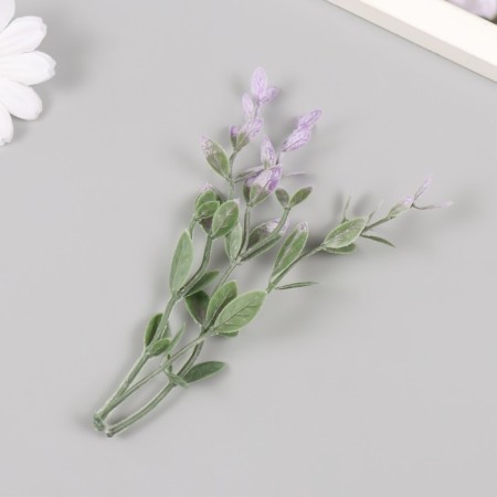 Artificial plant for creativity "Ficus leaves" set 6 pcs purple tips 12 cm-2