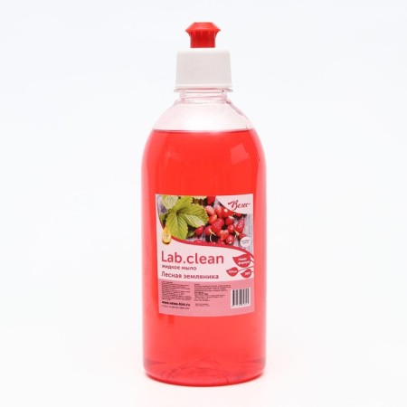 Liquid soap of pale pink "forest strawberries", push pour cover, 0.5l