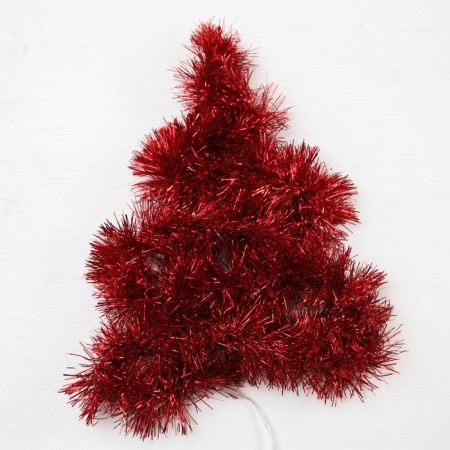 Garland "Mishura" 1 m dew, IP20, red thread, 22 LED, 6 layers, d = 7 cm, white glow, CR2032X2-1