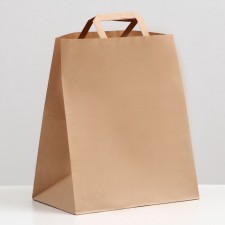 Craft package without print 32 x 20 x 37 cm, flat handle, set 3 pcs