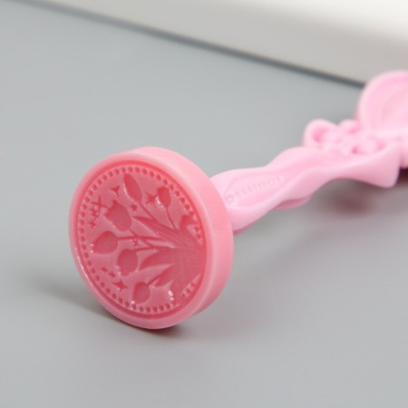 Printing for wax with a plastic handle "Tulips" 2.5 cm-3