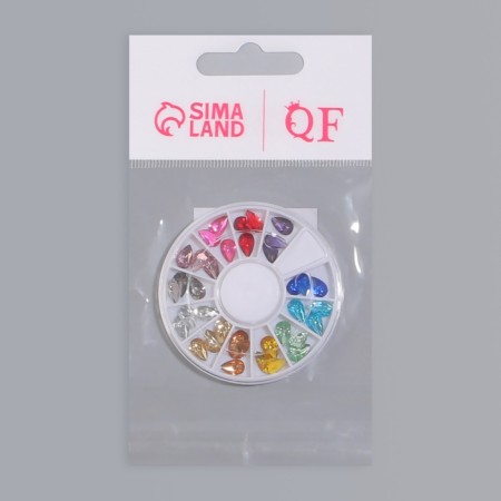 Decorative elements, rhinestones "drop", voluminous, 12 cells, multi -colored-6