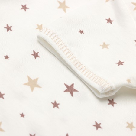 Body baby with short sleeve, white color/stars, height 62-2