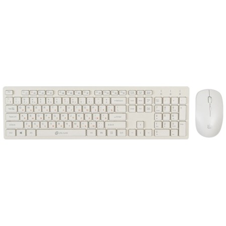 Keyboard mouse Oklick 240m Claw: White Mouse: White USB wireless Slim multimedia