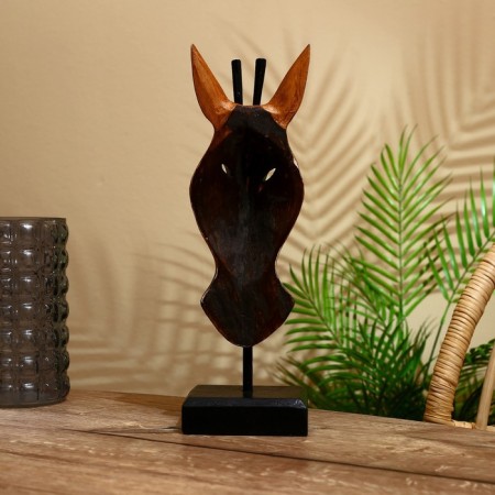Mask "Zebra" on a stand, Albezia 40 cm-3