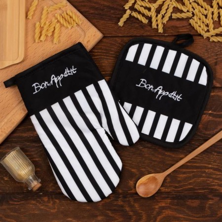 Bon Appetit kitchen set of 17*17 cm, mittens-seging 26*16 cm, 100% p/e