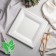 Disposable square plate ECO, 26 × 26 cm, sugarcane, white color