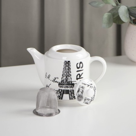 Tea ceramic “Countries”, 3 subjects: a kettle 400 ml, 2 circles 230 ml, drawing mix-3