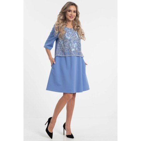 Women's dress, size 44, blue color-2