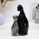 Figure "Cat with a kitten" black with silver, 16x26cm