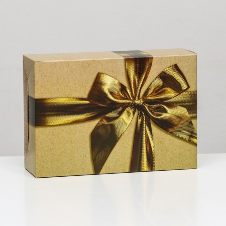 Folding box "Gift" with a gold bow, 16 x 23 x 7.5 cm