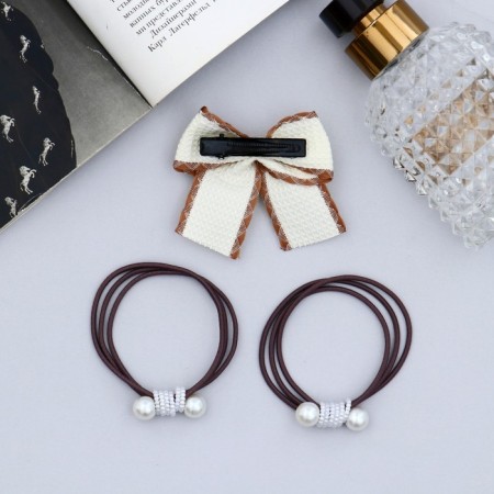 Hair set "Esther" (2 elastic bands, 1 clamp 4 cm) glamor, mix-2
