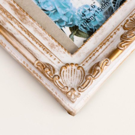 Photo frame plastic 10x15 cm "Patterns" white with golden patterns 19.5x14.5 cm-3