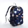 School backpack from textiles on lightning, 3 pockets, blue color