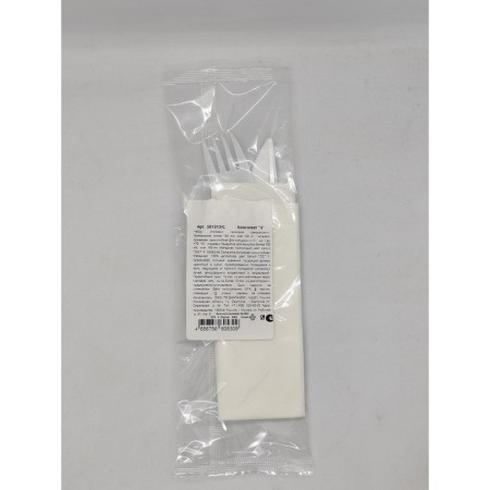 Set of cutlery 3 in 1, fork + knife + napkin, 16.5 cm, white color-1