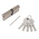 The cylinder mechanism standard Max, 90 mm (45x45), 5 keys, type key/key, matte nickel