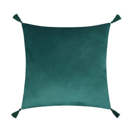 Decorative pillowcase with brushes Ethel color green, 45x45 cm, polyester, velor